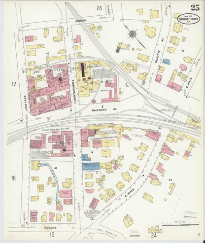Sanborn Fire Insurance Map from Middletown, Orange County, New York (1910), Sheet #0025 - Complete Map Set gallery image, historic Sanborn map, vintage wall art, New York New York