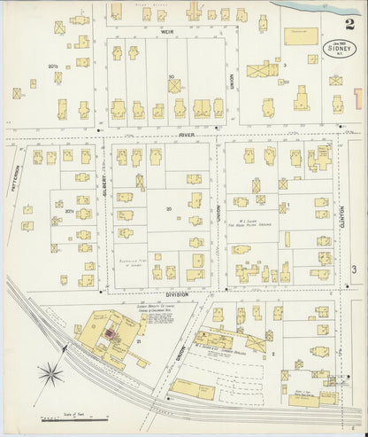 Sanborn Fire Insurance Map from Sidney, Delaware County, New York (1903), Sheet #0002 - Historic Sanborn Fire Insurance Map Print, vintage old map wall art, antique decor, genealogy gift, New York New York map