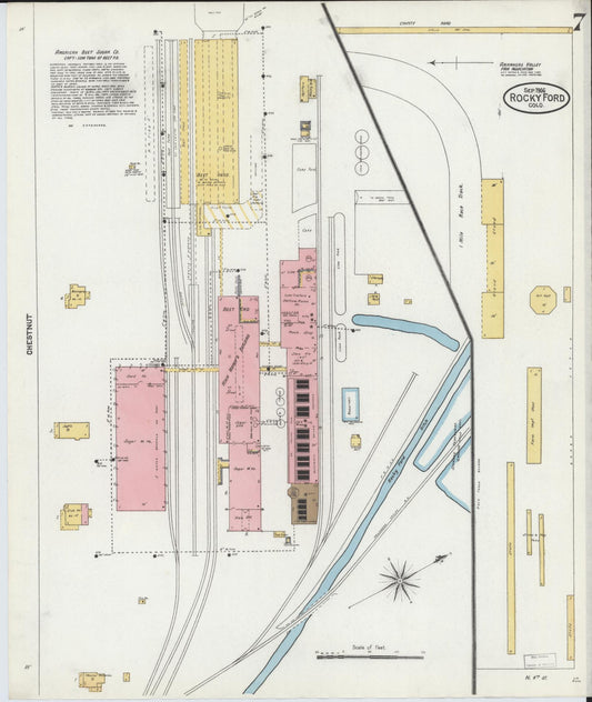 Sanborn Fire Insurance Map from Rocky Ford, Otero County, Colorado (1906), Sheet #0007 - Historic Sanborn Fire Insurance Map Print, vintage old map wall art, antique decor, genealogy gift, Colorado Colorado map