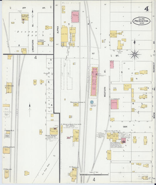 Sanborn Fire Insurance Map from Princeton, Mille Lacs County, Minnesota (1904), Sheet #0004 - Historic Sanborn Fire Insurance Map Print, vintage old map wall art, antique decor, genealogy gift, Minnesota Minnesota map