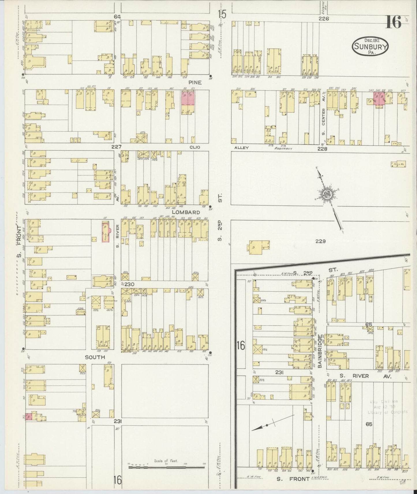 Sanborn Fire Insurance Map from Sunbury, Northumberland County, Pennsylvania (1912), Sheet #0016 - Complete Map Set gallery image, historic Sanborn map, vintage wall art, Pennsylvania Pennsylvania