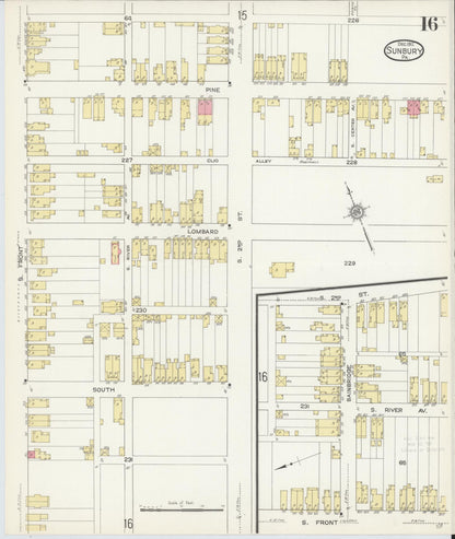 Sanborn Fire Insurance Map from Sunbury, Northumberland County, Pennsylvania (1912), Sheet #0016 - Complete Map Set gallery image, historic Sanborn map, vintage wall art, Pennsylvania Pennsylvania