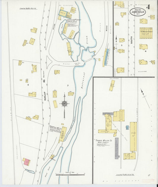 Sanborn Fire Insurance Map from Jamesville, Onondaga County, New York (1911), Sheet #0004 - Historic Sanborn Fire Insurance Map Print, vintage old map wall art, antique decor, genealogy gift, New York New York map