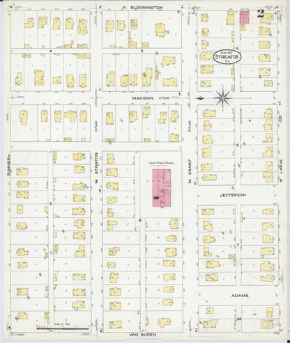 Sanborn Fire Insurance Map from Streator, La Salle County, Illinois (1909), Sheet #0002 - Complete Map Set gallery image, historic Sanborn map, vintage wall art, Illinois Illinois