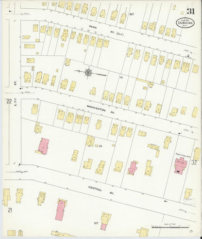 Sanborn Fire Insurance Map from Dunkirk, Chautauqua County, New York (1910), Sheet #0031 - Complete Map Set gallery image, historic Sanborn map, vintage wall art, New York New York