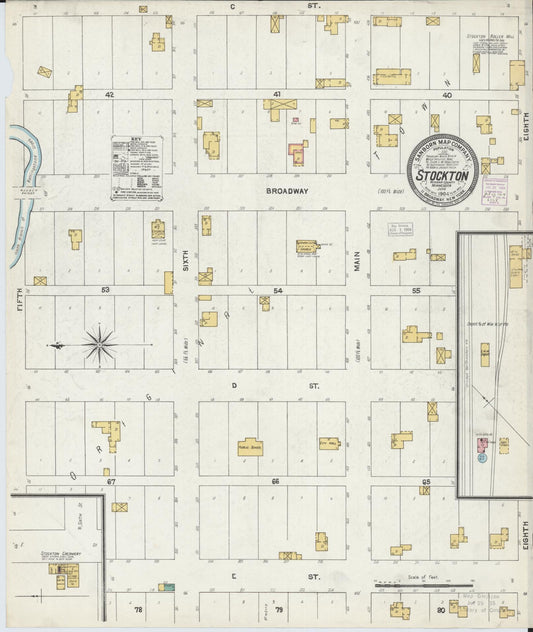 Sanborn Fire Insurance Map from Stockton, Winona County, Minnesota (1904), Sheet #0001 - Historic Sanborn Fire Insurance Map Print, vintage old map wall art, antique decor, genealogy gift, Minnesota Minnesota map