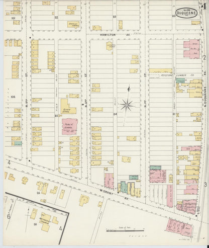 Sanborn Fire Insurance Map from Duquesne, Allegheny County, Pennsylvania (1896), Sheet #0004 - Complete Map Set gallery image, historic Sanborn map, vintage wall art, Pennsylvania Pennsylvania