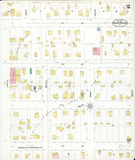 Sanborn Fire Insurance Map from Parkersburg, Butler County, Iowa (1902), Sheet #0002 - Historic Sanborn Fire Insurance Map Print, vintage old map wall art