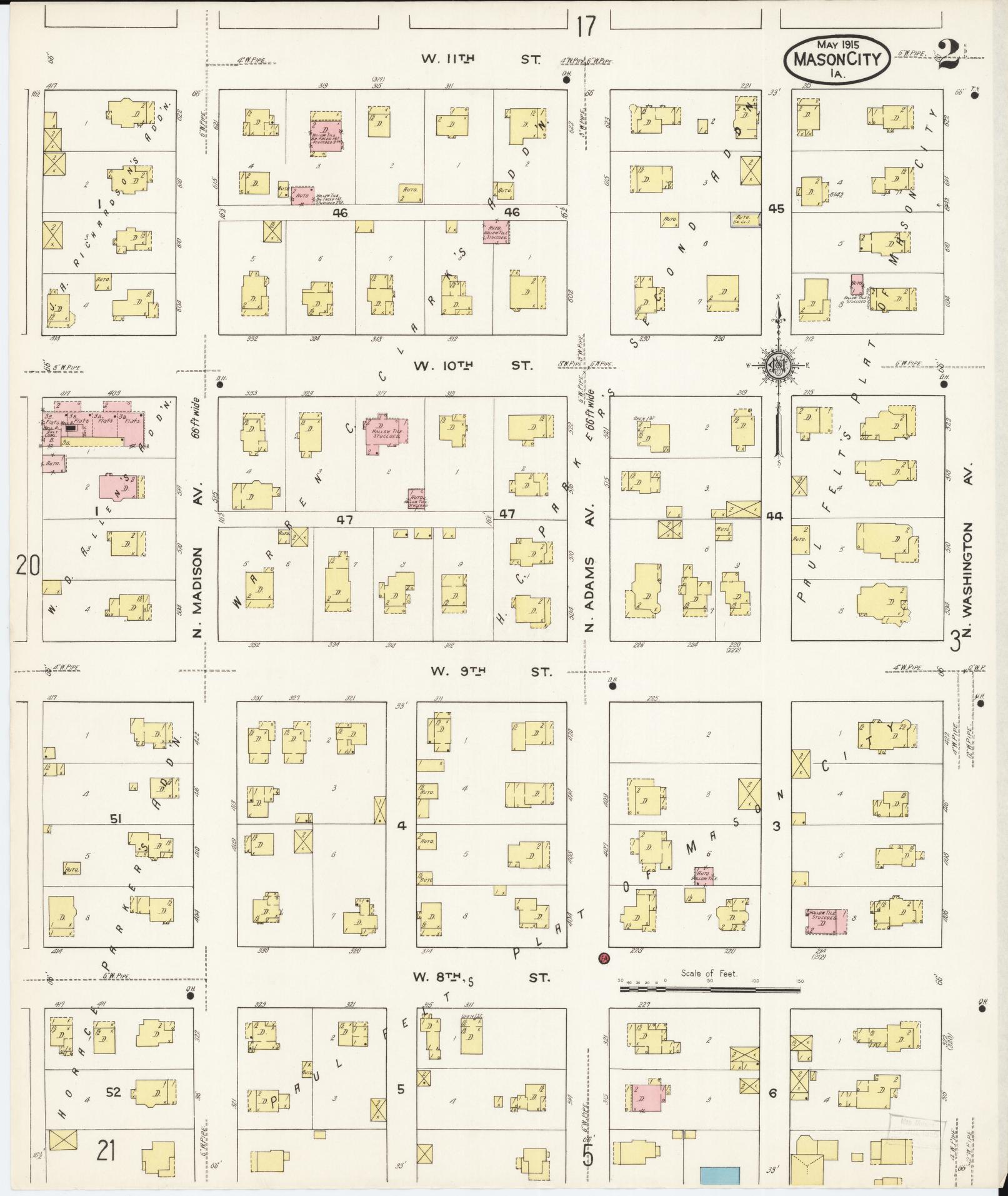 Sanborn Fire Insurance Map from Mason City, Cerro Gordo County, Iowa (1915), Sheet #0002 - Historic Sanborn Fire Insurance Map Print