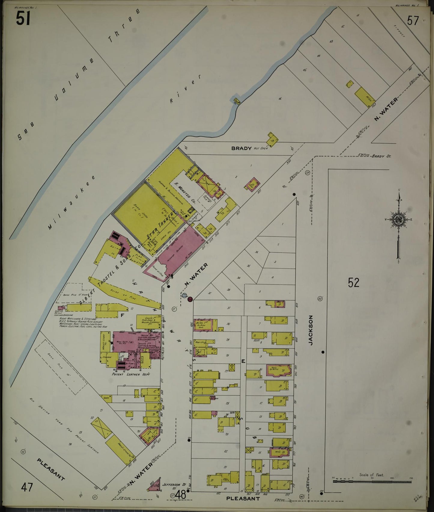 Sanborn Fire Insurance Map from Milwaukee, Milwaukee County, Wisconsin (1910), Sheet #0051 - Complete Map Set gallery image, historic Sanborn map, vintage wall art, Wisconsin Wisconsin