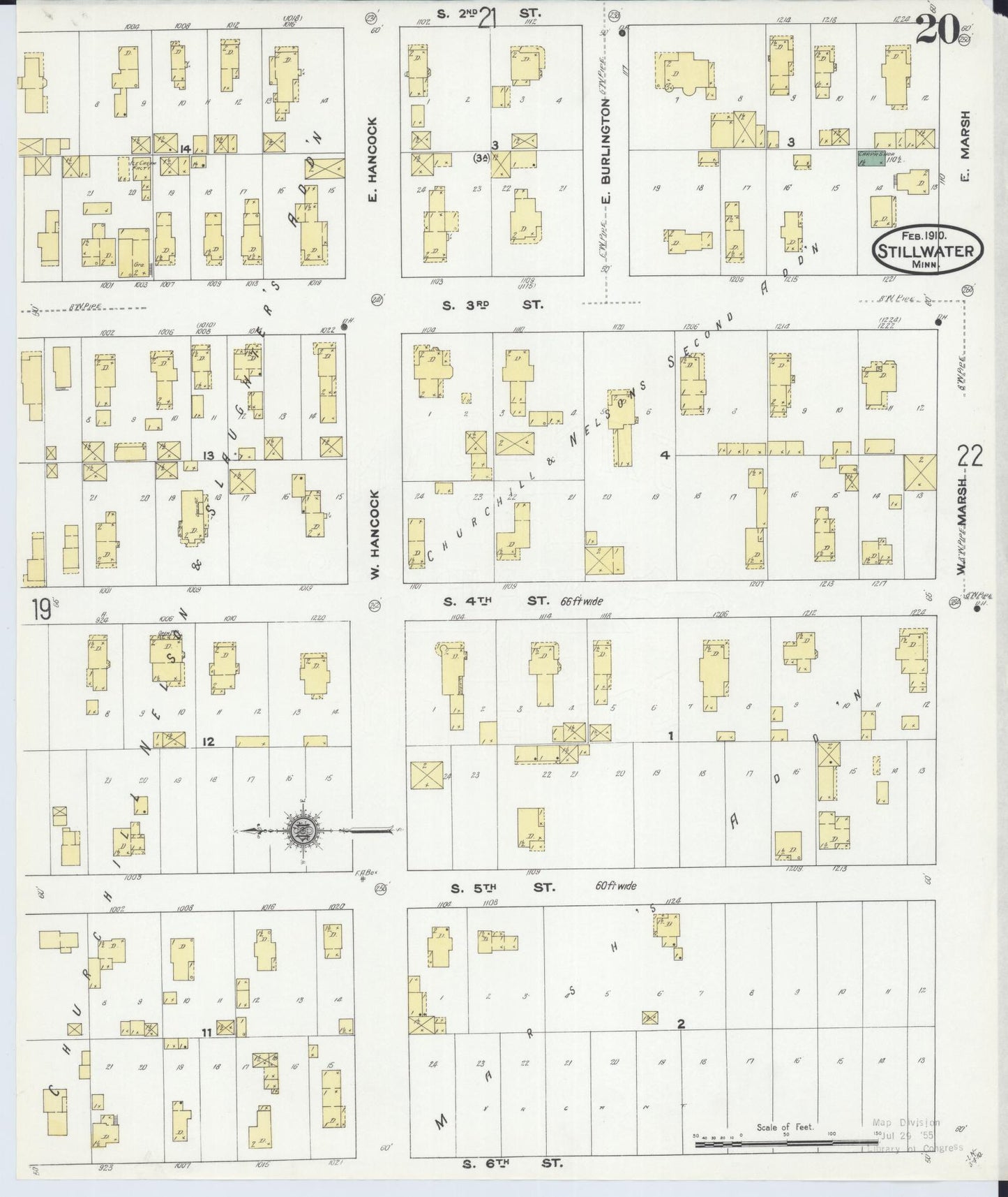 Sanborn Fire Insurance Map from Stillwater, Washington County, Minnesota (1910), Sheet #0020 - Complete Map Set gallery image, historic Sanborn map, vintage wall art, Minnesota Minnesota