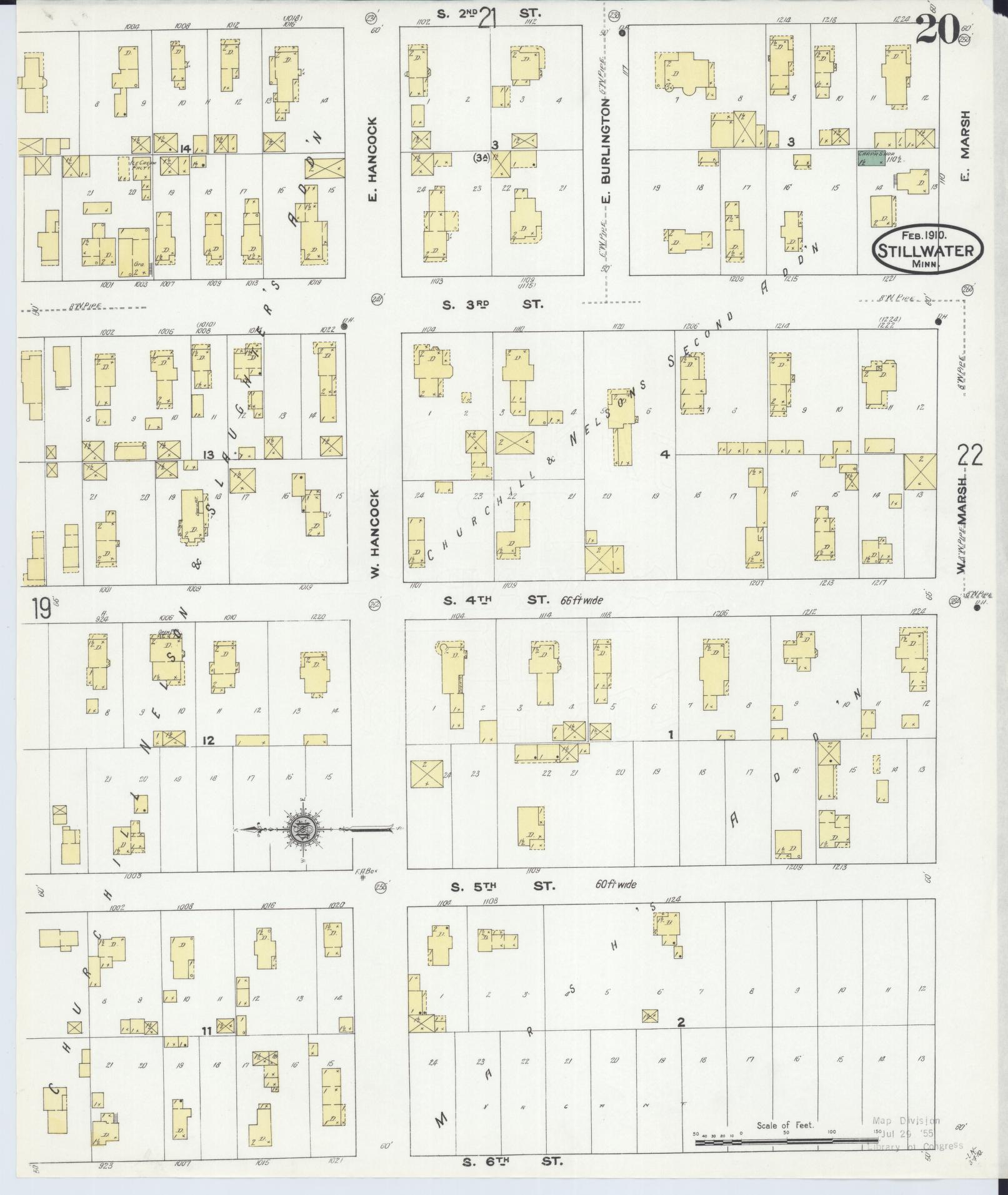 Sanborn Fire Insurance Map from Stillwater, Washington County, Minnesota (1910), Sheet #0020 - Complete Map Set gallery image, historic Sanborn map, vintage wall art, Minnesota Minnesota