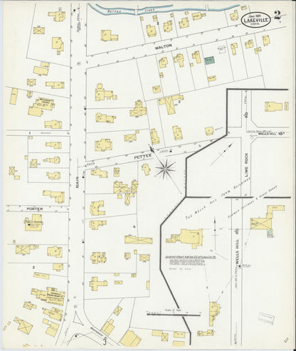 Sanborn Fire Insurance Map from Lakeville, Litchfield County, Connecticut (1909), Sheet #0002 - Complete Map Set gallery image, historic Sanborn map, vintage wall art, Connecticut Connecticut