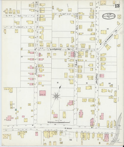 Sanborn Fire Insurance Map from Plymouth, Luzerne County, Pennsylvania (1896), Sheet #0013 - Complete Map Set gallery image, historic Sanborn map, vintage wall art, Pennsylvania Pennsylvania