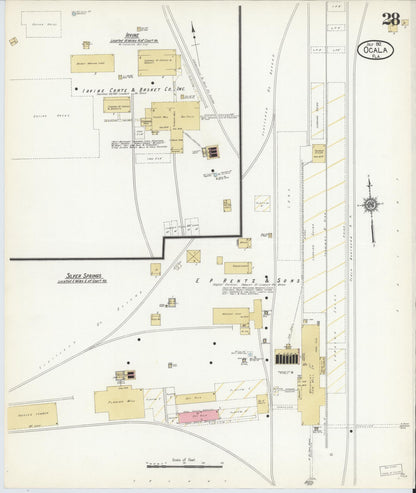 Sanborn Fire Insurance Map from Ocala, Marion County, Florida (1912), Sheet #0028 - Complete Map Set gallery image, historic Sanborn map, vintage wall art, Florida Florida