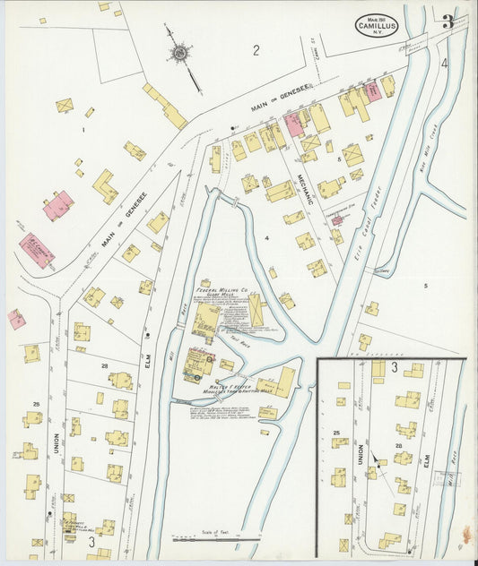 Sanborn Fire Insurance Map from Camillus, Onondaga County, New York (1911), Sheet #0003 - Historic Sanborn Fire Insurance Map Print, vintage old map wall art, antique decor, genealogy gift, New York New York map