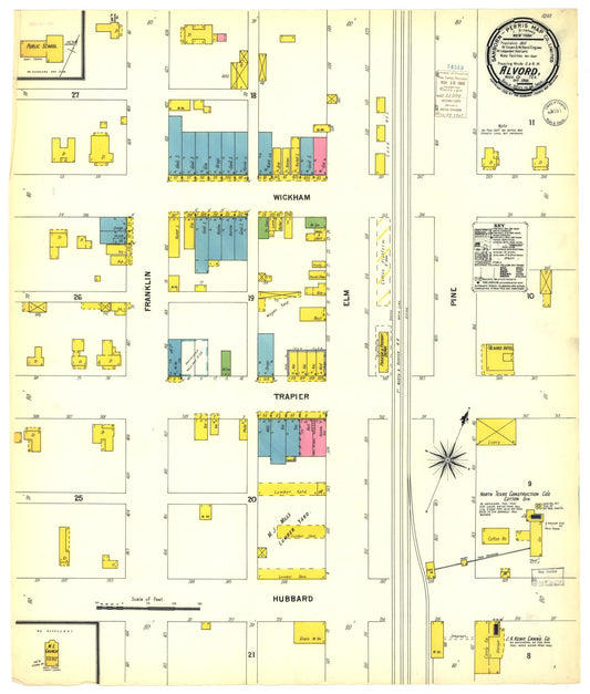 Sanborn Fire Insurance Map from Alvord, Wise County, Texas (1900), Sheet #0001 - Historic Sanborn Fire Insurance Map Print, vintage old map wall art, antique decor, genealogy gift, Texas Texas map