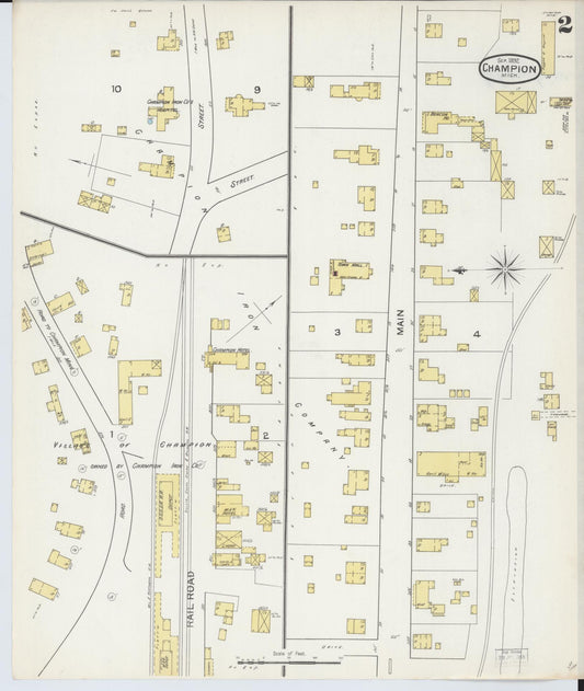 Sanborn Fire Insurance Map from Champion, Marquette County, Michigan (1892), Sheet #0002 - Historic Sanborn Fire Insurance Map Print, vintage old map wall art, antique decor, genealogy gift, Michigan Michigan map