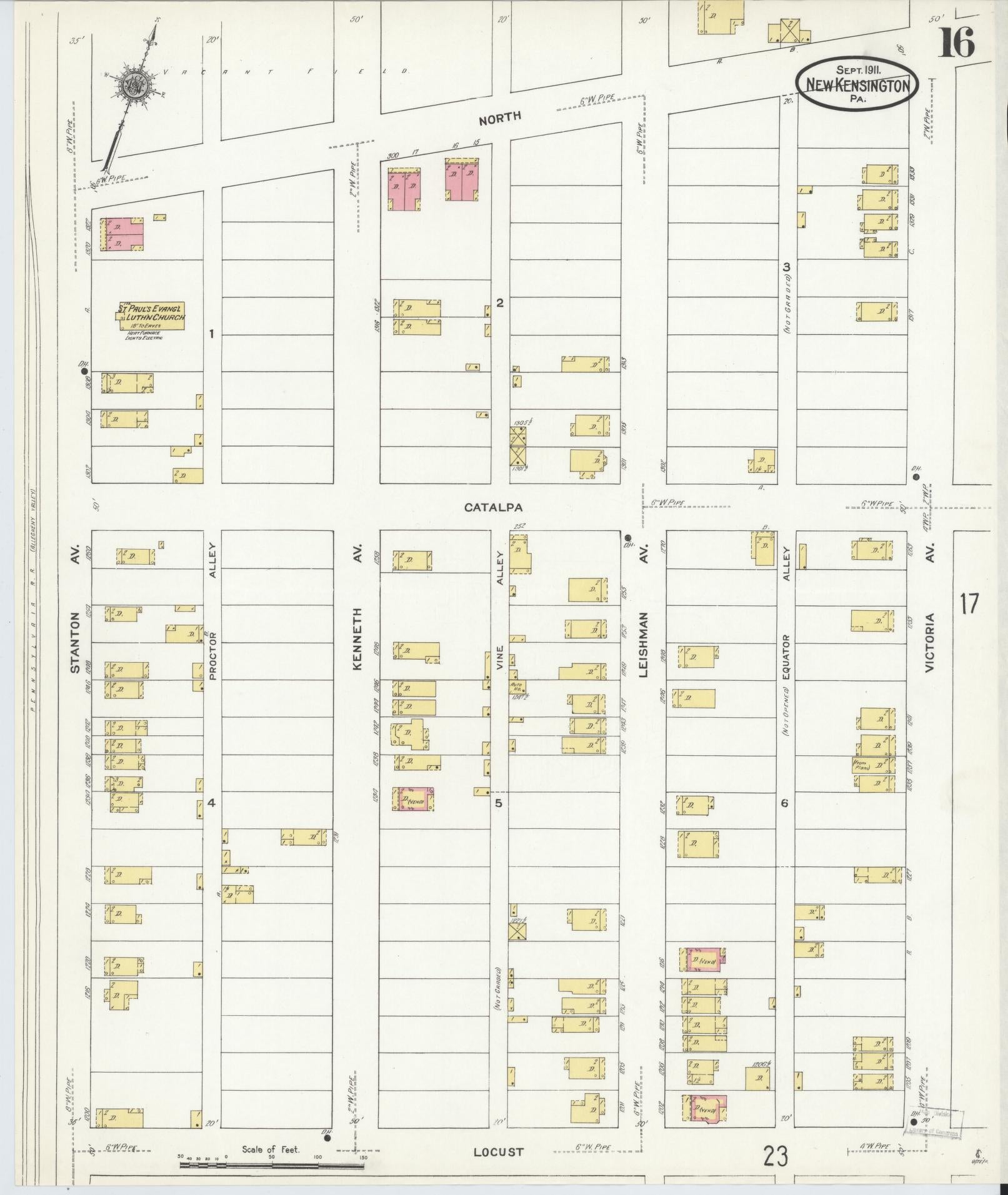 Sanborn Fire Insurance Map from New Kensington, Westmoreland County, Pennsylvania (1911), Sheet #0016 - Complete Map Set gallery image, historic Sanborn map, vintage wall art, Pennsylvania Pennsylvania