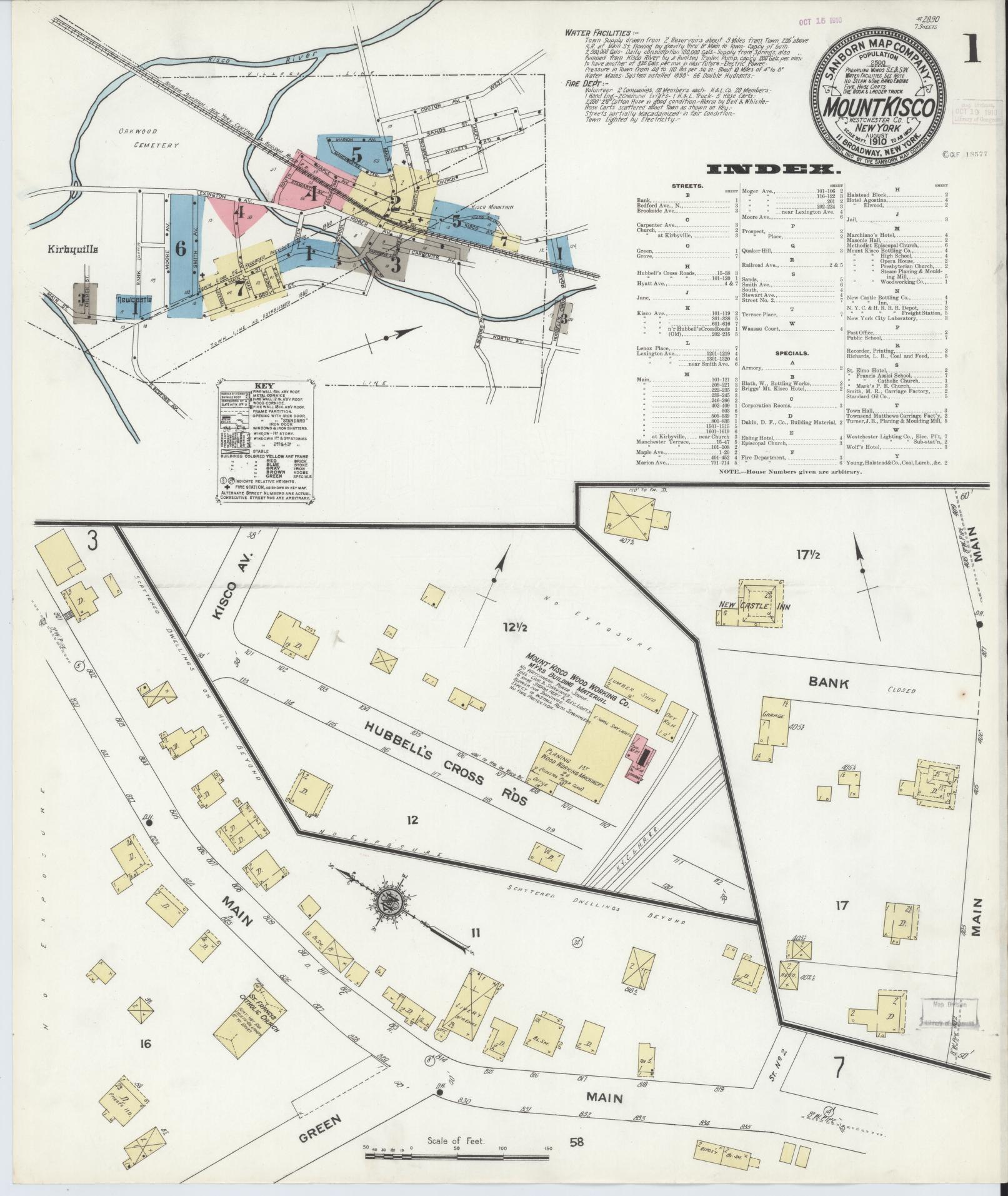 Sanborn Fire Insurance Map from Mount Kisco, Westchester County, New York. (1910) – Historic Sanborn Fire Insurance Map Print
