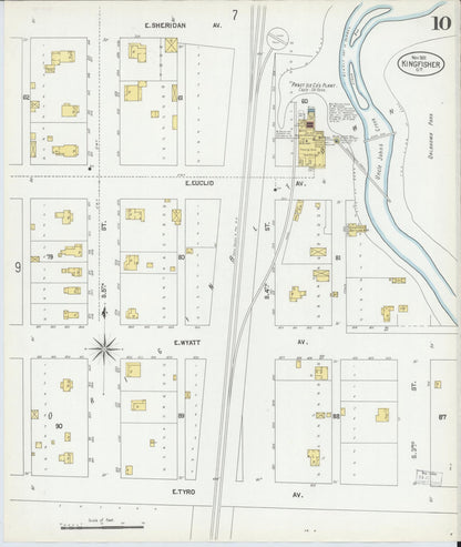 Sanborn Fire Insurance Map from Kingfisher, Kingfisher County, Oklahoma (1901), Sheet #0010 - Complete Map Set gallery image, historic Sanborn map, vintage wall art, Oklahoma Oklahoma
