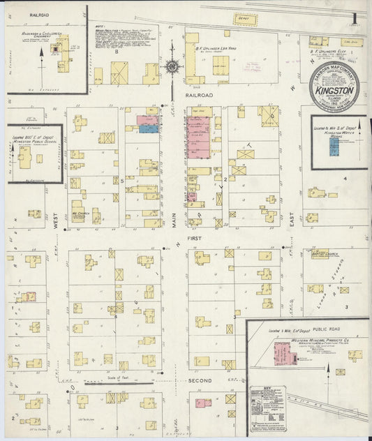 Sanborn Fire Insurance Map from Kingston, De Kalb County, Illinois (1912), Sheet #0001 - Historic Sanborn Fire Insurance Map Print, vintage old map wall art, antique decor, genealogy gift, Illinois Illinois map