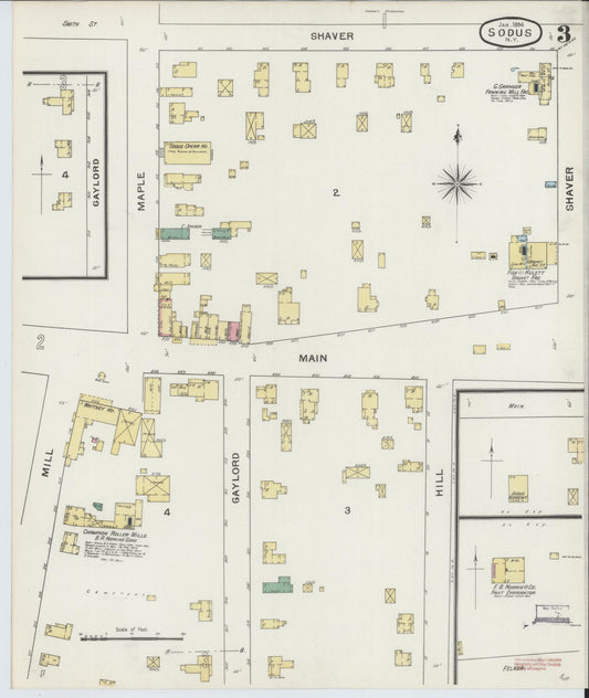 Sanborn Fire Insurance Map from Sodus, Wayne County, New York (1894), Sheet #0003 - Historic Sanborn Fire Insurance Map Print, vintage old map wall art, antique decor, genealogy gift, New York New York map