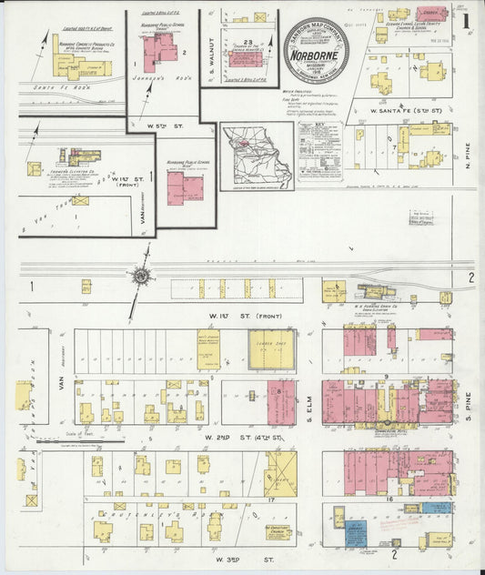 Sanborn Fire Insurance Map from Norborne, Carroll County, Missouri. (1918) – Historic Sanborn Fire Insurance Map Print
