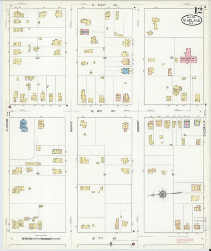 Sanborn Fire Insurance Map from Vineland, Cumberland County, New Jersey (1912), Sheet #0012 - Complete Map Set gallery image, historic Sanborn map, vintage wall art, New Jersey New Jersey