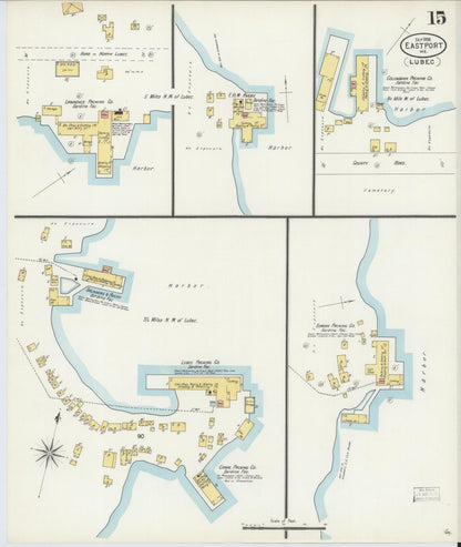 Sanborn Fire Insurance Map from Eastport, Washington County, Maine (1898), Sheet #0015 - Complete Map Set gallery image, historic Sanborn map, vintage wall art, Maine Maine