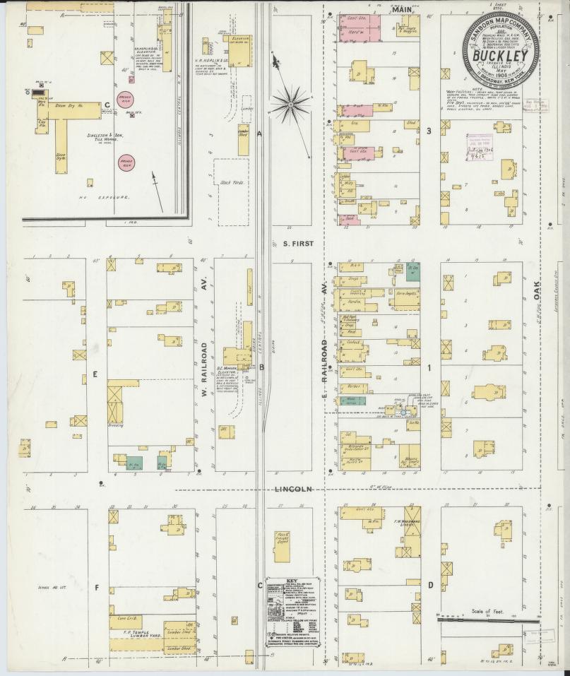 Sanborn Fire Insurance Map from Buckley, Iroquois County, Illinois. (1906) – Map View