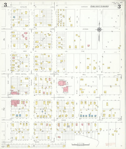 Sanborn Fire Insurance Map from Loup City, Sherman County, Nebraska (1937), Sheet #0003 - Complete Map Set gallery image, historic Sanborn map, vintage wall art, Nebraska Nebraska