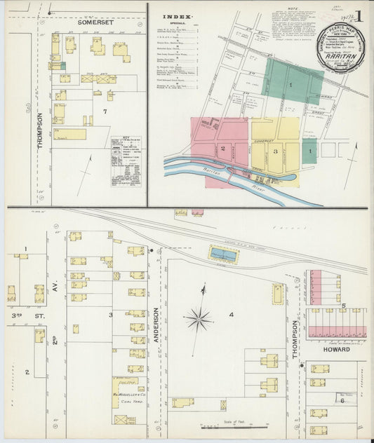 Sanborn Fire Insurance Map from Raritan, Somerset County, New Jersey. (1892) – Historic Sanborn Fire Insurance Map Print