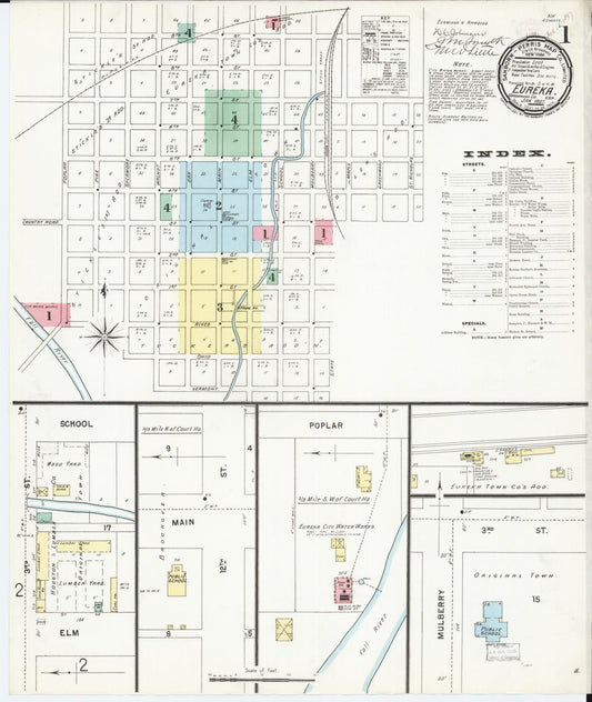 Sanborn Fire Insurance Map from Eureka, Greenwood County, Kansas. (1897) – Historic Sanborn Fire Insurance Map Print