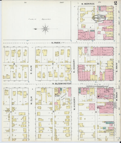 Sanborn Fire Insurance Map from Streator, La Salle County, Illinois (1892), Sheet #0002 - Complete Map Set gallery image, historic Sanborn map, vintage wall art, Illinois Illinois