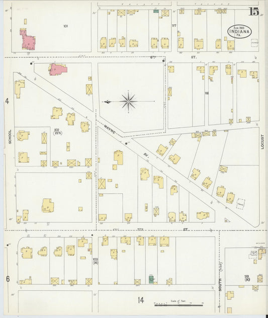 Sanborn Fire Insurance Map from Indiana, Indiana County, Pennsylvania (1903), Sheet #0015 - Historic Sanborn Fire Insurance Map Print, vintage old map wall art, antique decor, genealogy gift, Pennsylvania Pennsylvania map