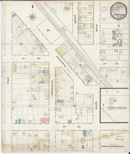 Sanborn Fire Insurance Map from Greenleaf, Washington County, Kansas (1886), Sheet #0001 - Historic Sanborn Fire Insurance Map Print, vintage old map wall art, antique decor, genealogy gift, Kansas Kansas map