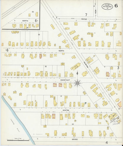 Sanborn Fire Insurance Map from Athens, Bradford County, Pennsylvania (1903), Sheet #0006 - Complete Map Set gallery image, historic Sanborn map, vintage wall art, Pennsylvania Pennsylvania