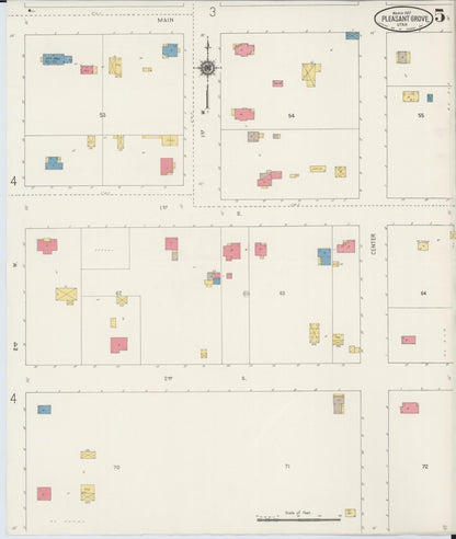 Sanborn Fire Insurance Map from Pleasant Grove, Utah County, Utah (1917), Sheet #0005 - Complete Map Set gallery image, historic Sanborn map, vintage wall art, Pleasant Grove Utah