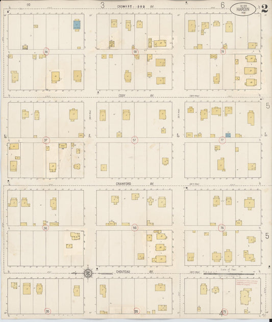 Sanborn Fire Insurance Map from Hardin, Big Horn County, Montana (1927), Sheet #0002 - Historic Sanborn Fire Insurance Map Print, vintage old map wall art, antique decor, genealogy gift, Montana Montana map