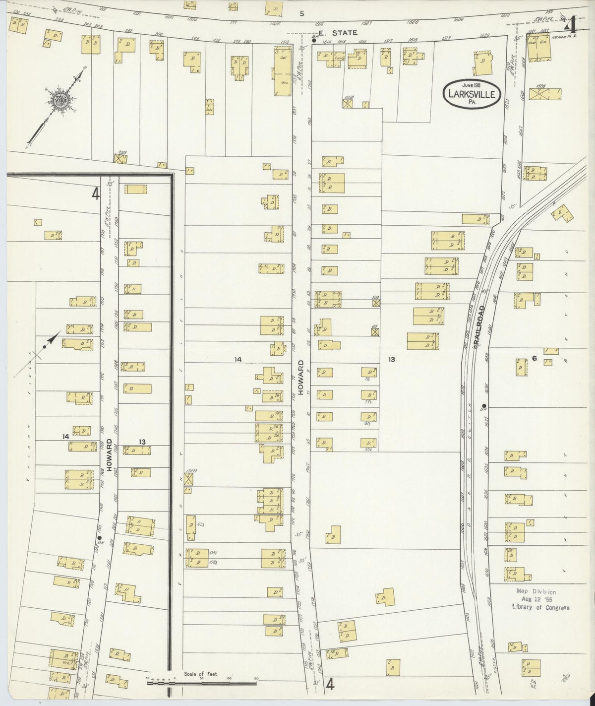 Sanborn Fire Insurance Map from Larksville, Luzerne County, Pennsylvania (1911), Sheet #0004 - Complete Map Set gallery image, historic Sanborn map, vintage wall art, Pennsylvania Pennsylvania