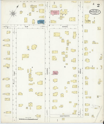 Sanborn Fire Insurance Map from Westfield, Tioga County, Pennsylvania (1907), Sheet #0002 - Complete Map Set gallery image, historic Sanborn map, vintage wall art, Pennsylvania Pennsylvania