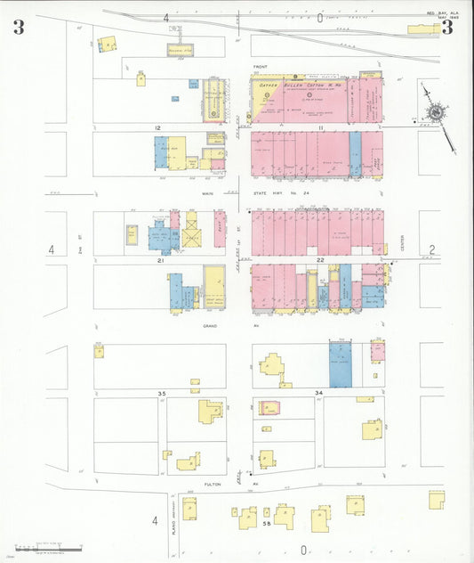 Sanborn Fire Insurance Map from Red Bay, Franklin County, Alabama (1949), Sheet #0003 - Historic Sanborn Fire Insurance Map Print, vintage old map wall art, antique decor, genealogy gift, Alabama Alabama map