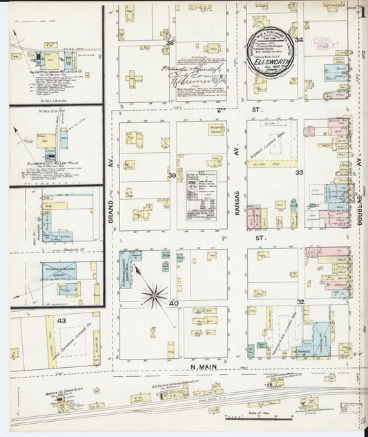 Sanborn Fire Insurance Map from Ellsworth, Ellsworth County, Kansas. (1888) – Historic Sanborn Fire Insurance Map Print