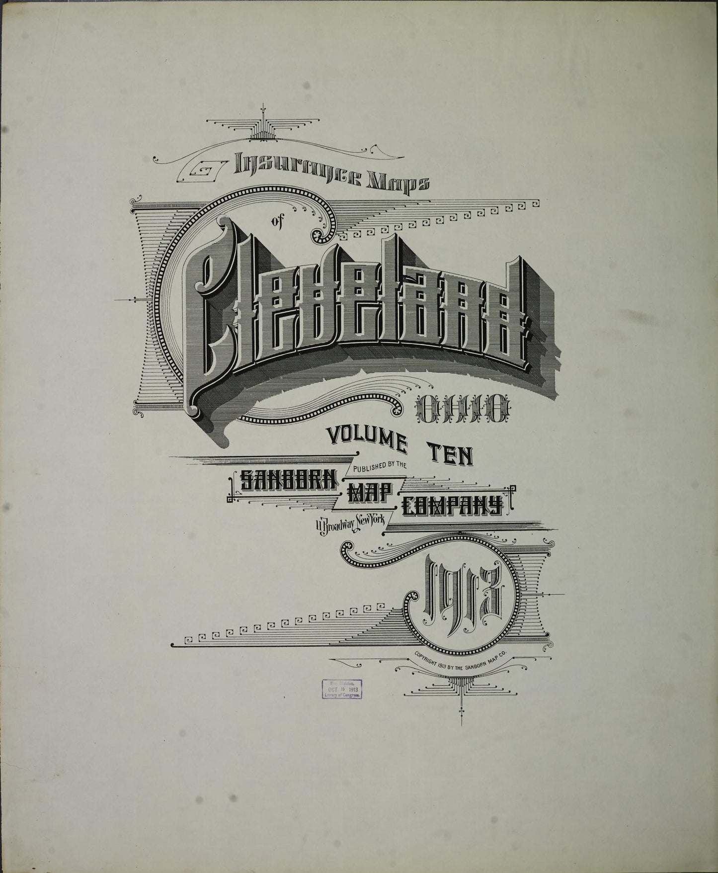 Sanborn Fire Insurance Map from Cleveland, Cuyahoga County, Ohio (1913), Sheet #0001 - Complete Map Set gallery image, historic Sanborn map, vintage wall art, Ohio Ohio