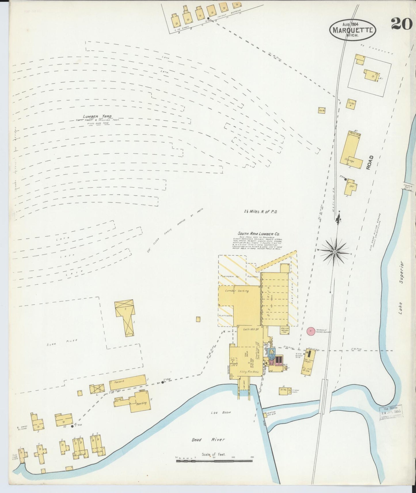Sanborn Fire Insurance Map from Marquette, Marquette County, Michigan (1904), Sheet #0020 - Historic Sanborn Fire Insurance Map Print, vintage old map wall art, antique decor, genealogy gift, Michigan Michigan map