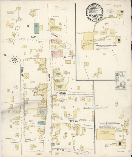Sanborn Fire Insurance Map from Plymouth, Amador County, California. (1890) – Historic Sanborn Fire Insurance Map Print