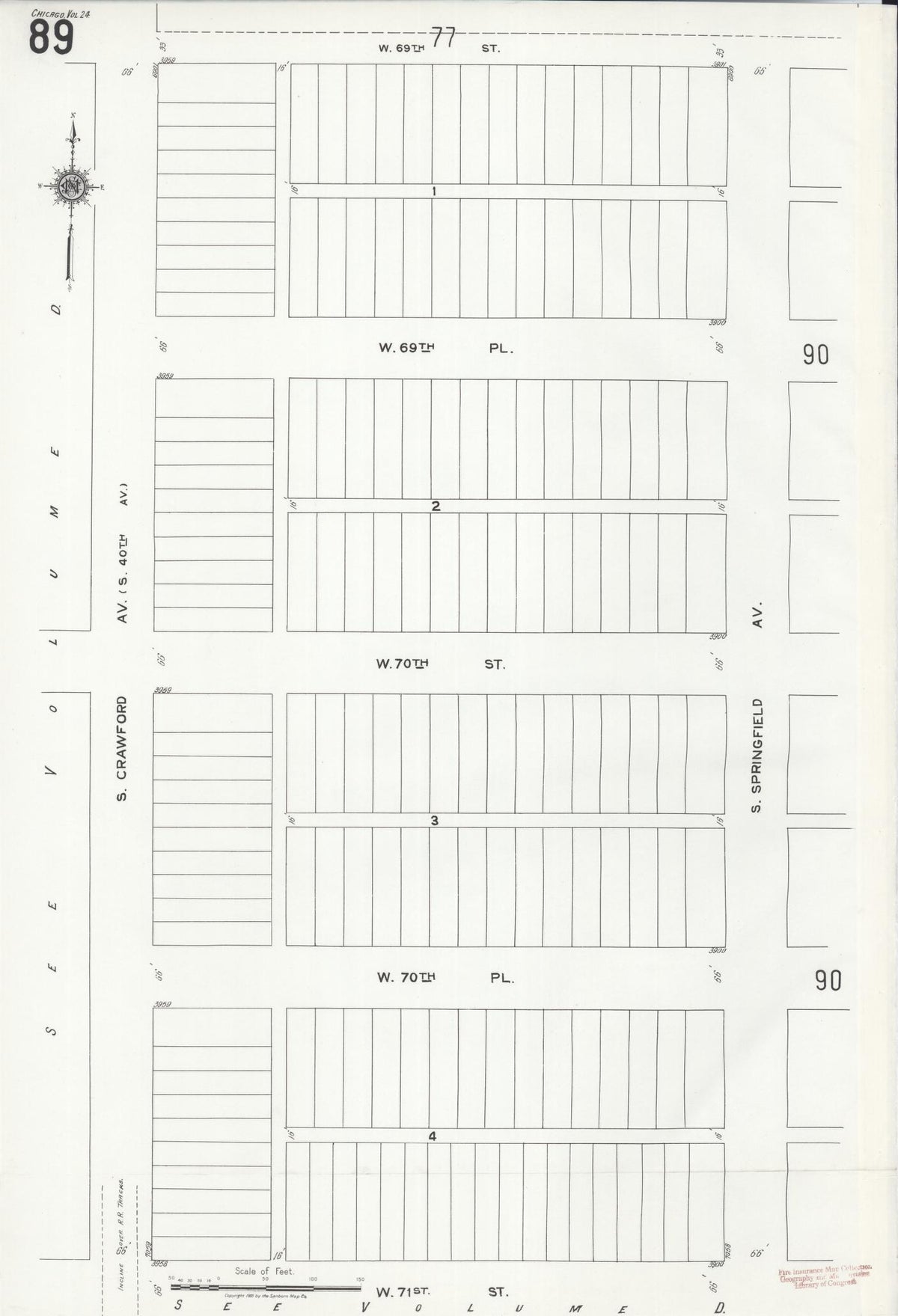 Sanborn Fire Insurance Map from Chicago, Cook County, Illinois (1920), Sheet #0089 - Historic Sanborn Fire Insurance Map Print, vintage old map wall art, antique decor, genealogy gift, Illinois Illinois map