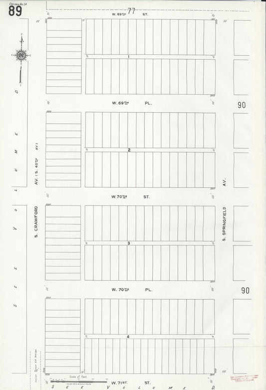 Sanborn Fire Insurance Map from Chicago, Cook County, Illinois (1920), Sheet #0089 - Historic Sanborn Fire Insurance Map Print, vintage old map wall art, antique decor, genealogy gift, Illinois Illinois map
