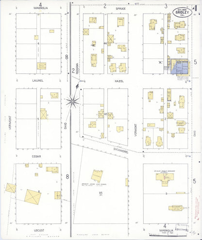 Sanborn Fire Insurance Map from Gridley, Butte County, California (1909), Sheet #0003 - Historic Sanborn Fire Insurance Map Print, vintage old map wall art, antique decor, genealogy gift, California California map